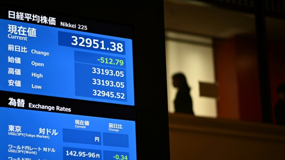 US stocks mostly fall as Tokyo hits 33-year high