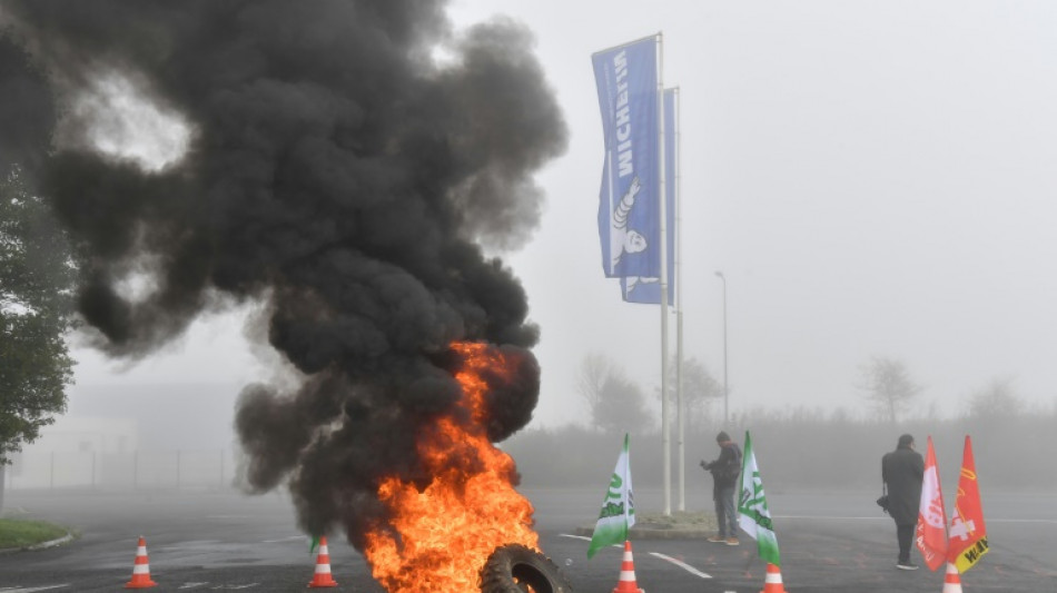 'Black day': French workers protest Michelin plans to close two plants