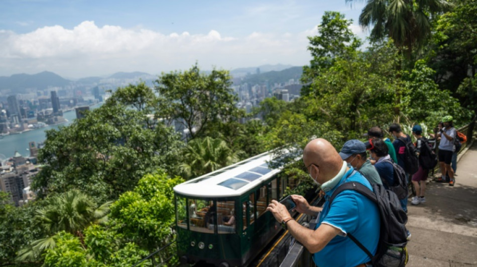 Hong Kong: retour du funiculaire pour se rendre au pic mais pas des touristes