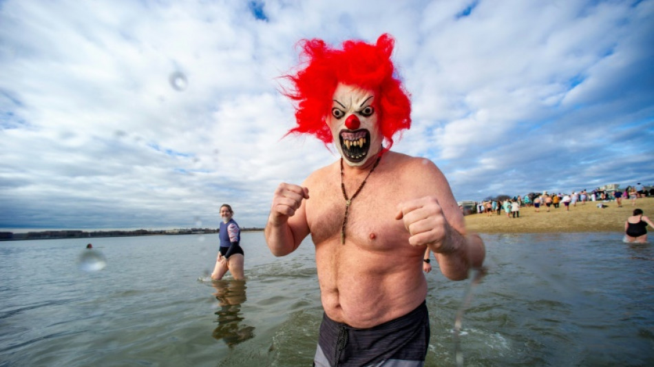 A Boston, des nageurs "ours polaires" plongent dans l'eau glacée pour fêter 2024