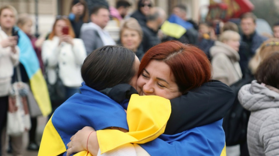 Relief in Ukraine's Kherson after Russian occupation