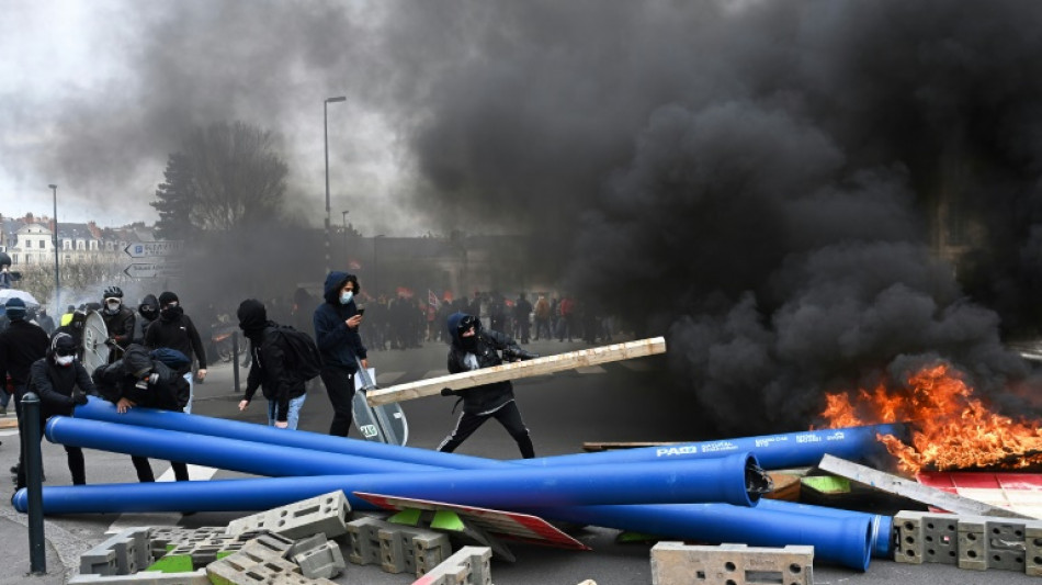 New show of anger as French protest Macron pension reforms